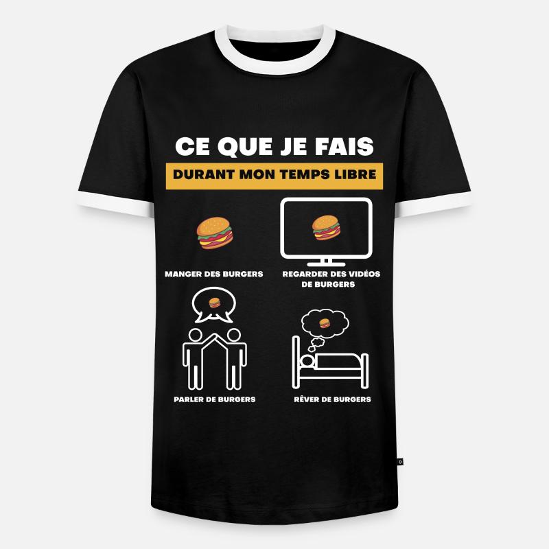 Freizeit Burger Geschenk - Männer Kontrast-T-Shirt - Schwarz/Weiß