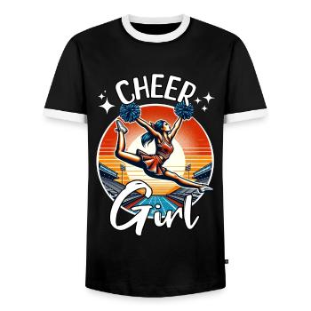 Pom-pom girl filles - T-shirt contrasté Homme - noir/blanc - Devant - AI Model Female 172 light (172cm) & AI Model Male 178 light (178cm)