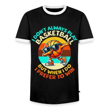 Dictons de basket-ball - T-shirt contrasté Homme - noir/blanc - Devant - AI Model Female 172 light (172cm) & AI Model Male 178 light (178cm)