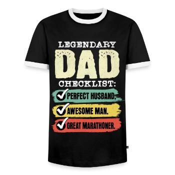 Dad Marathon Runner Father's Day - Men's Ringer Shirt - black/white - Front - AI Model Female 172 light (172cm) & AI Model Male 178 light (178cm)