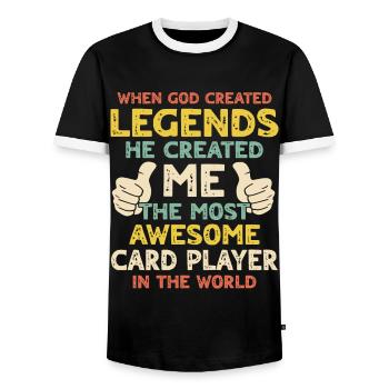 Joueur de cartes - T-shirt contrasté Homme - noir/blanc - Devant - AI Model Female 172 light (172cm) & AI Model Male 178 light (178cm)