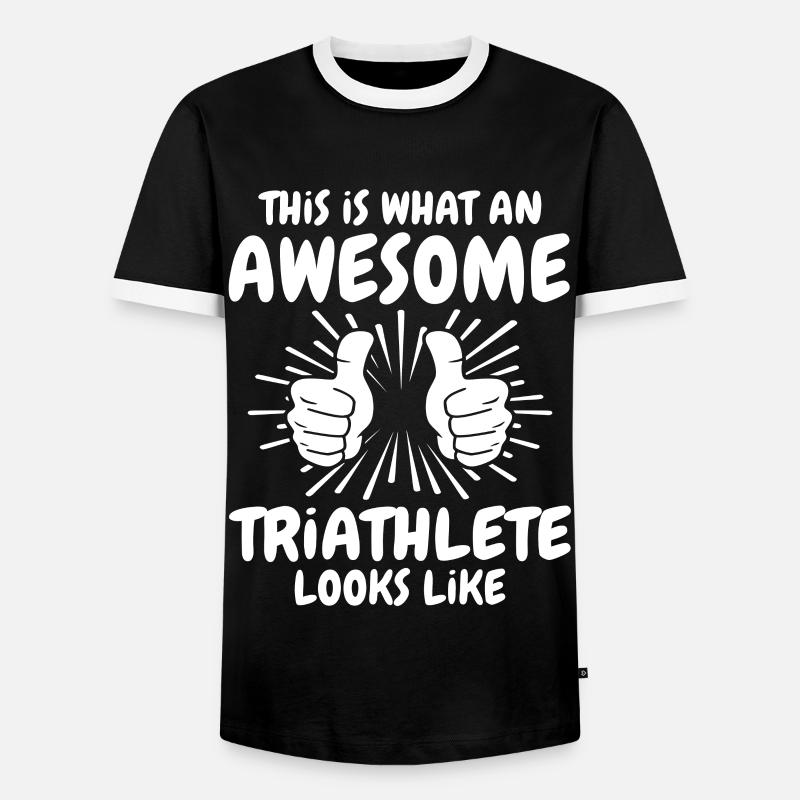 Triathlet - Männer Kontrast-T-Shirt - Schwarz/Weiß