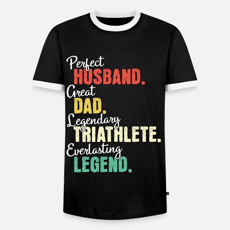 Triathlet Papa - Männer Kontrast-T-Shirt - Schwarz/Weiß