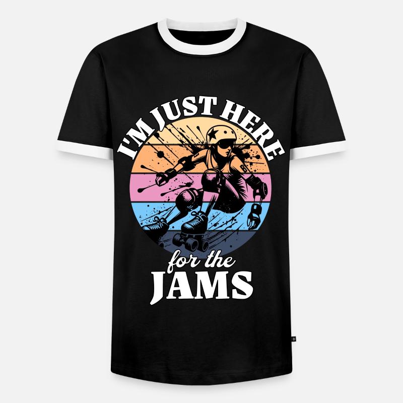 Roller derby - Men's Ringer Shirt - black/white
