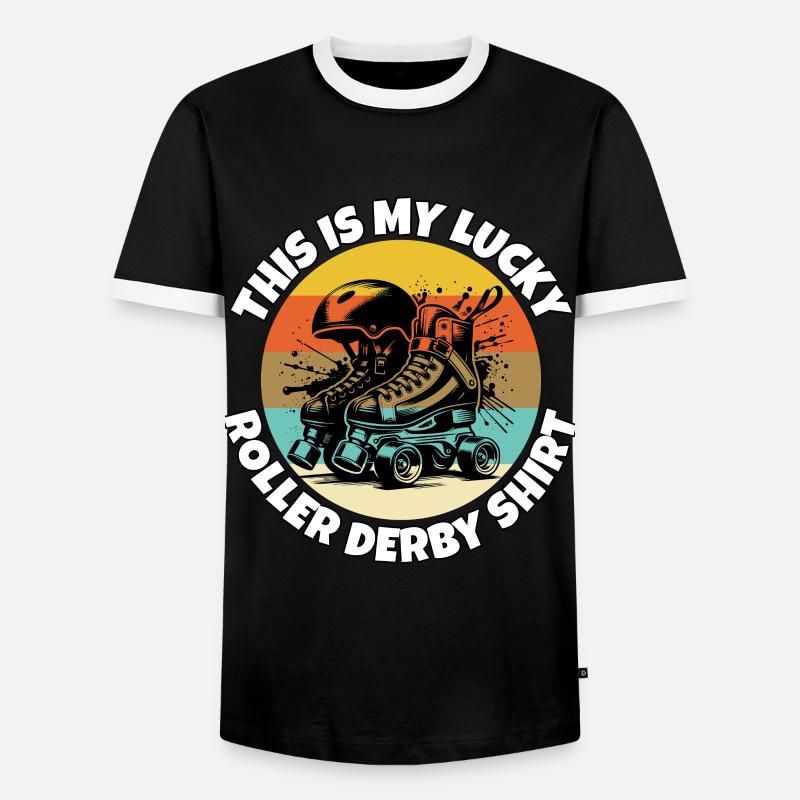 Roller derby - Men's Ringer Shirt - black/white