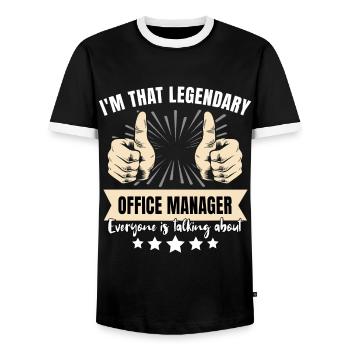 Legendärer Büro Manager - Männer Kontrast-T-Shirt - Schwarz/Weiß - Vorne - AI Model Female 172 light (172cm) & AI Model Male 178 light (178cm)