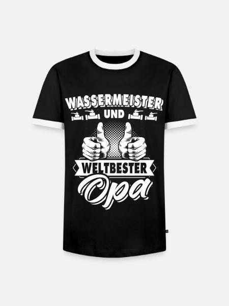 Water Master Grandpa - Men's Ringer Shirt - black/white