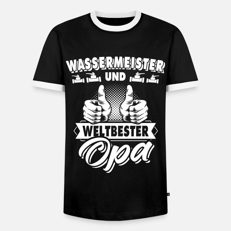 Water Master Grandpa - Men's Ringer Shirt - black/white