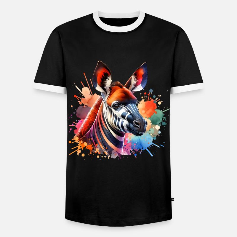 Okapi - Men's Ringer Shirt - black/white