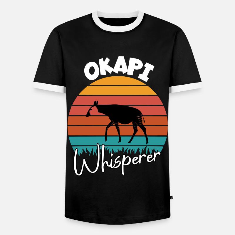 Okapi Flüsterer - Männer Kontrast-T-Shirt - Schwarz/Weiß
