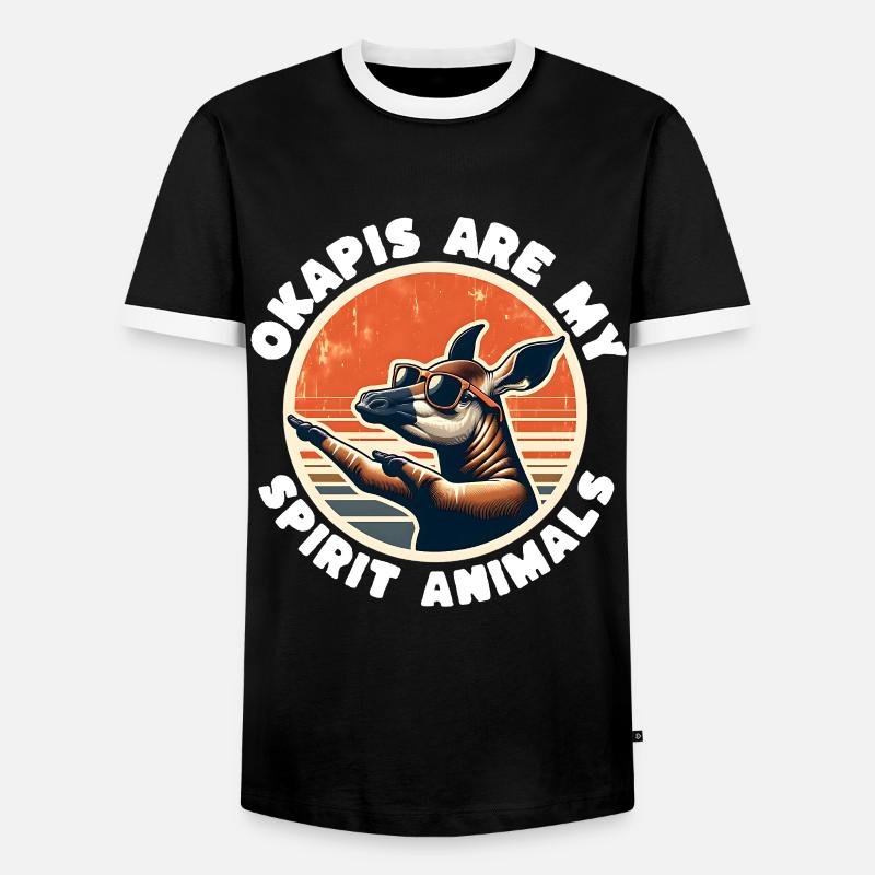 Okapi - Männer Kontrast-T-Shirt - Schwarz/Weiß
