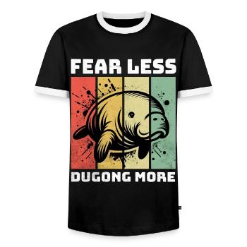 Dugong Seekuh - Männer Kontrast-T-Shirt - Schwarz/Weiß - Vorne - AI Model Female 172 light (172cm) & AI Model Male 178 light (178cm)