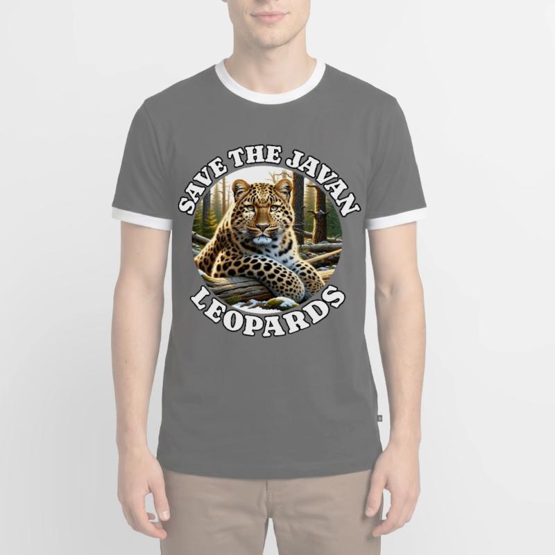 Léopard de Java T-shirt contrasté Homme