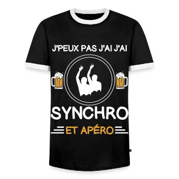 Ich kann keinen Aperitif zum Synchronschwimmen haben - Männer Kontrast-T-Shirt - Schwarz/Weiß - Vorne - AI Model Female 172 light (172cm) & AI Model Male 178 light (178cm)
