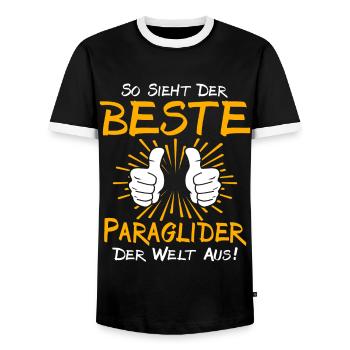 Paraglider Geschenkidee - Männer Kontrast-T-Shirt - Schwarz/Weiß - Vorne - AI Model Female 172 light (172cm) & AI Model Male 178 light (178cm)