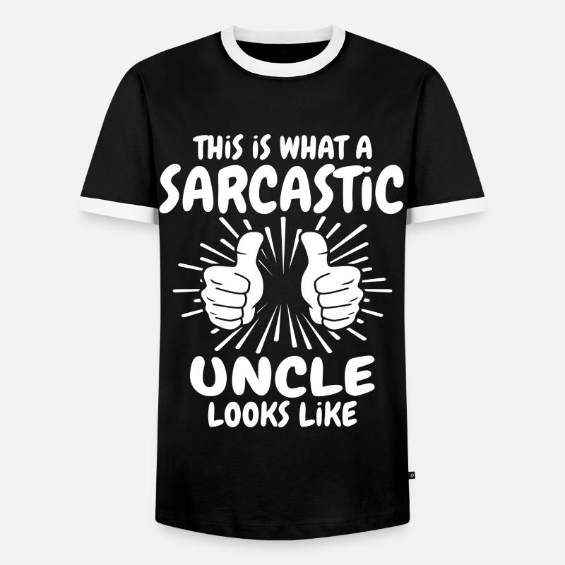 Sarcastic Uncle - Men's Ringer Shirt - black/white