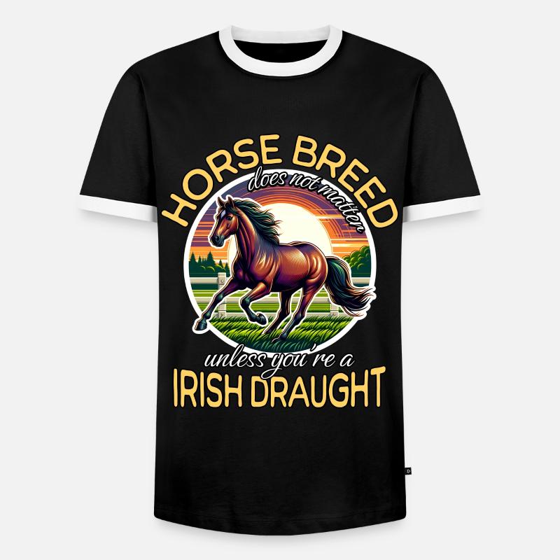 Irish Draught Irisches Zugpferd - Männer Kontrast-T-Shirt - Schwarz/Weiß