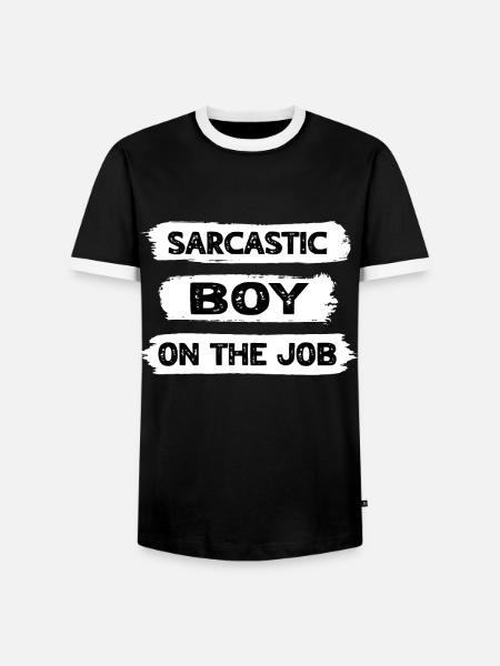 Sarcasm Boy - Men's Ringer Shirt - black/white