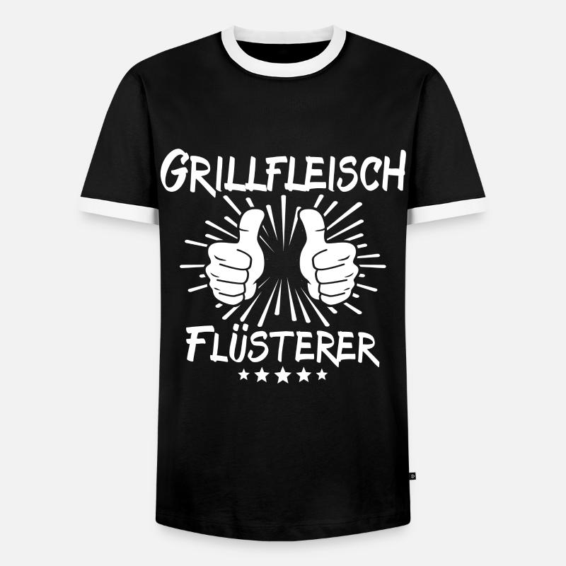 Grillfleisch Flüsterer - Männer Kontrast-T-Shirt - Schwarz/Weiß