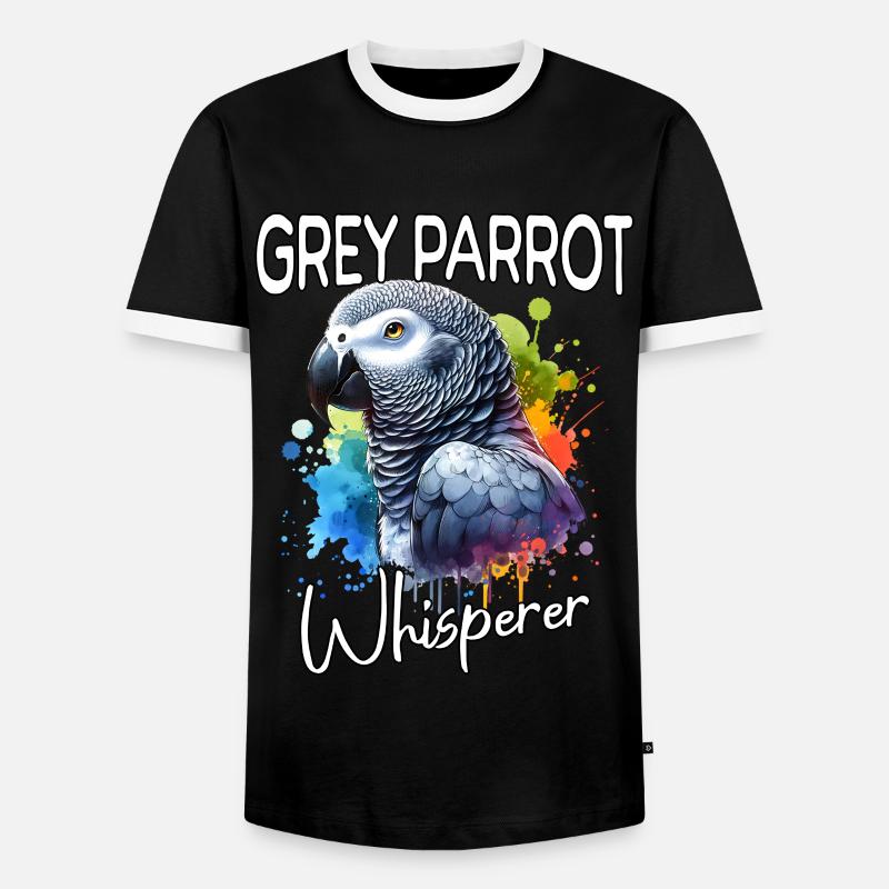 Graupapagei Flüsterer - Männer Kontrast-T-Shirt - Schwarz/Weiß