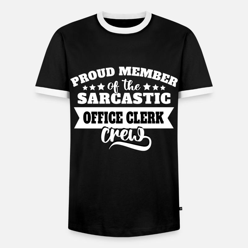 Office worker sarcasm - Men's Ringer Shirt - black/white