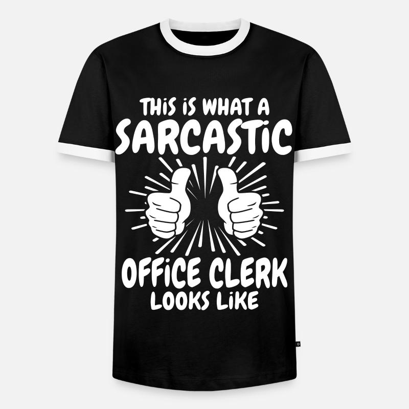 Sarcastic office worker - Men's Ringer Shirt - black/white
