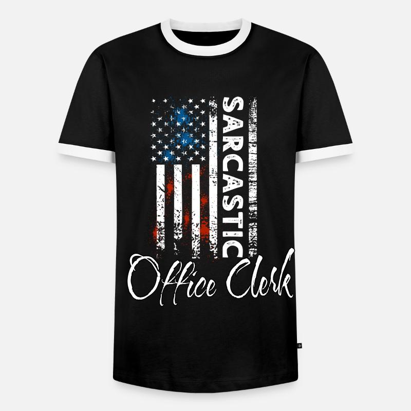 Sarcastic office worker - Men's Ringer Shirt - black/white