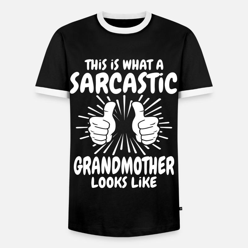 Sarkastische Grossmutter - Männer Kontrast-T-Shirt - Schwarz/Weiß