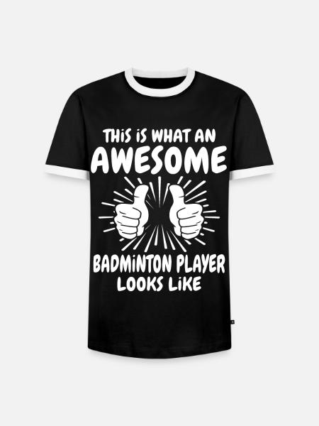 Badmintonspieler - Männer Kontrast-T-Shirt - Schwarz/Weiß