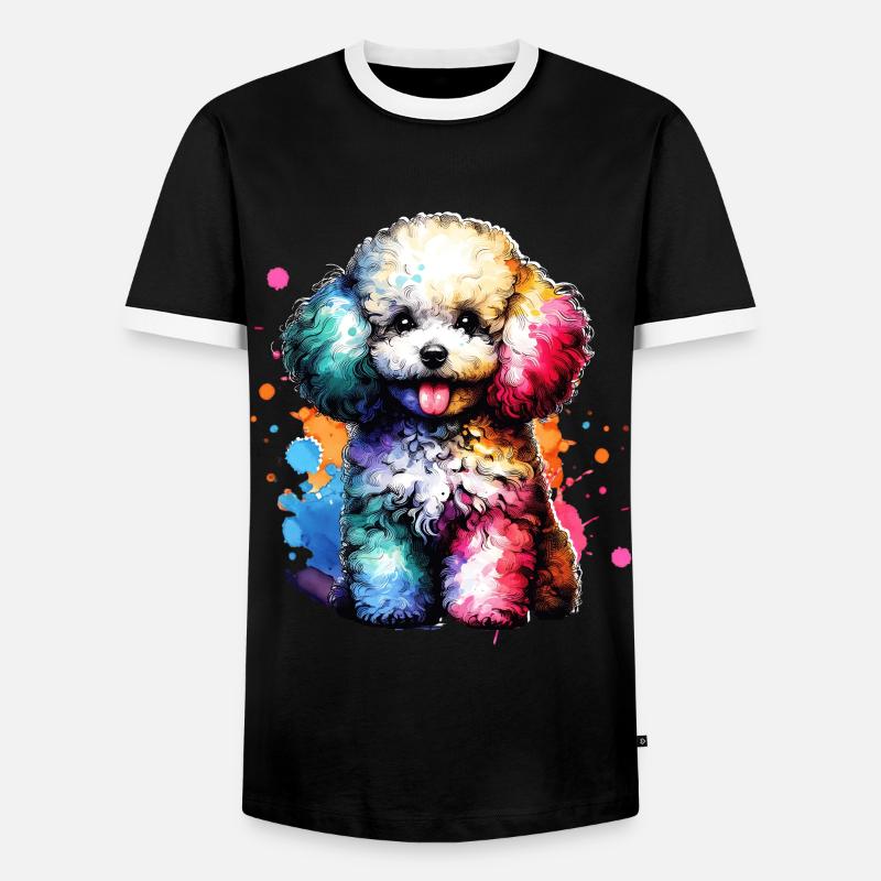 Pudel Geschenk - Männer Kontrast-T-Shirt - Schwarz/Weiß