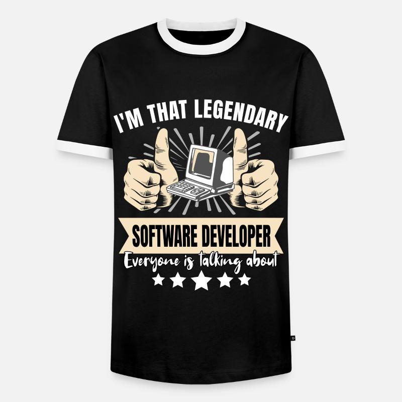 Legendary Software Developer - Men's Ringer Shirt - black/white