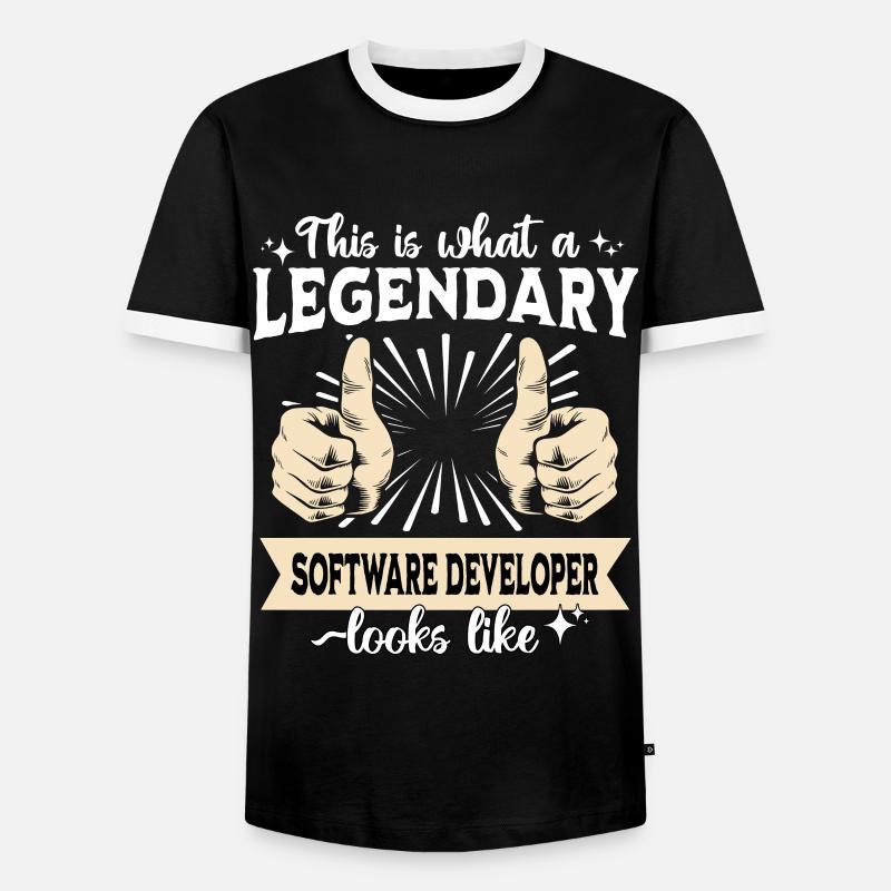 Legendary Software Developer - Men's Ringer Shirt - black/white
