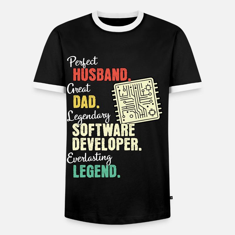 Software Developer Dad - Men's Ringer Shirt - black/white