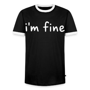 I'm fine  - Männer Kontrast-T-Shirt - Schwarz/Weiß - Vorne - AI Model Female 172 light (172cm) & AI Model Male 178 light (178cm)