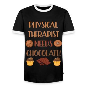 Physiotherapy physio physiotherapist gift - Men's Ringer Shirt - black/white - Front - AI Model Female 172 light (172cm) & AI Model Male 178 light (178cm)