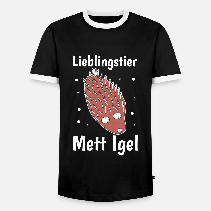 Lieblingstier Mettigel Fleischesser Fleischfresser - Männer Kontrast-T-Shirt - Schwarz/Weiß