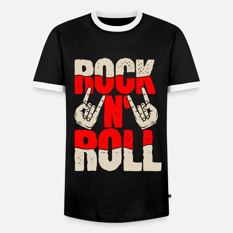 Rock n roll - Men's Ringer Shirt - black/white