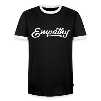 Empathie | Toleranz Sozial Solidarität - Männer Kontrast-T-Shirt - Schwarz/Weiß - Vorne - AI Model Female 172 light (172cm) & AI Model Male 178 light (178cm)