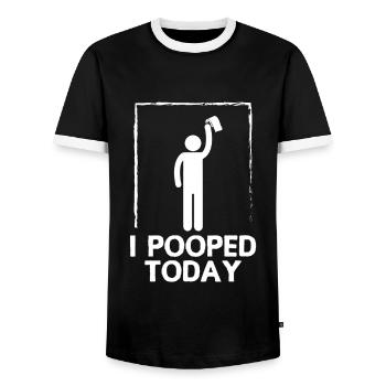 Humour hommes | Cadeau de merde de merde - T-shirt contrasté Homme - noir/blanc - Devant - AI Model Female 172 light (172cm) & AI Model Male 178 light (178cm)