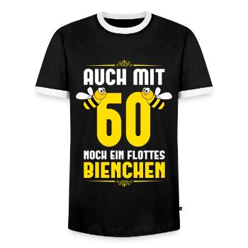 Bienchen 60 Geburtstag Frauen Geschenk - Männer Kontrast-T-Shirt - Schwarz/Weiß - Vorne - AI Model Female 172 light (172cm) & AI Model Male 178 light (178cm)