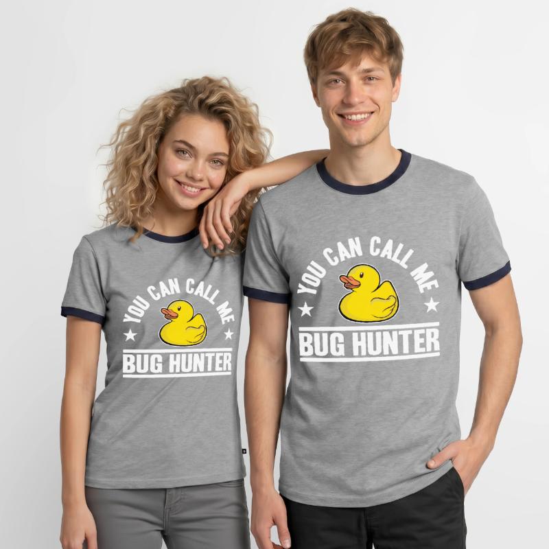 Programmierer Ente Programmieren Debugging Lustig Männer Kontrast-T-Shirt