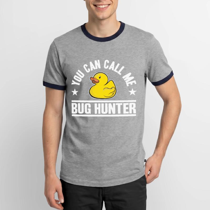 Programmierer Ente Programmieren Debugging Lustig Männer Kontrast-T-Shirt