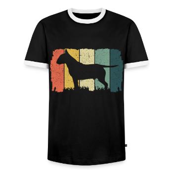 Bull Terrier | Propriétaire de chien cadeau Bull Terrier - T-shirt contrasté Homme - noir/blanc - Devant - AI Model Female 172 light (172cm) & AI Model Male 178 light (178cm)