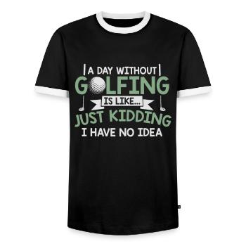 Golf Club | Golfer Golfspieler Geschenk Golfplatz - Männer Kontrast-T-Shirt - Schwarz/Weiß - Vorne - AI Model Female 172 light (172cm) & AI Model Male 178 light (178cm)