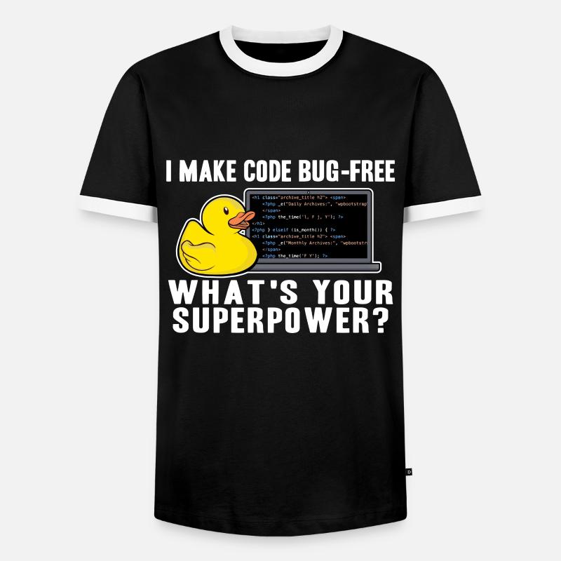Programmeurs Canard Programmation Debugging Drôle - T-shirt contrasté Homme - noir/blanc