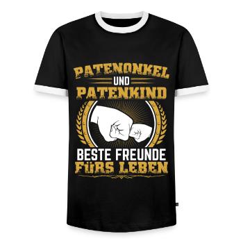 Patenonkel Patenkind Geschenk Taufpate Pate Onkel - Männer Kontrast-T-Shirt - Schwarz/Weiß - Vorne - AI Model Female 172 light (172cm) & AI Model Male 178 light (178cm)