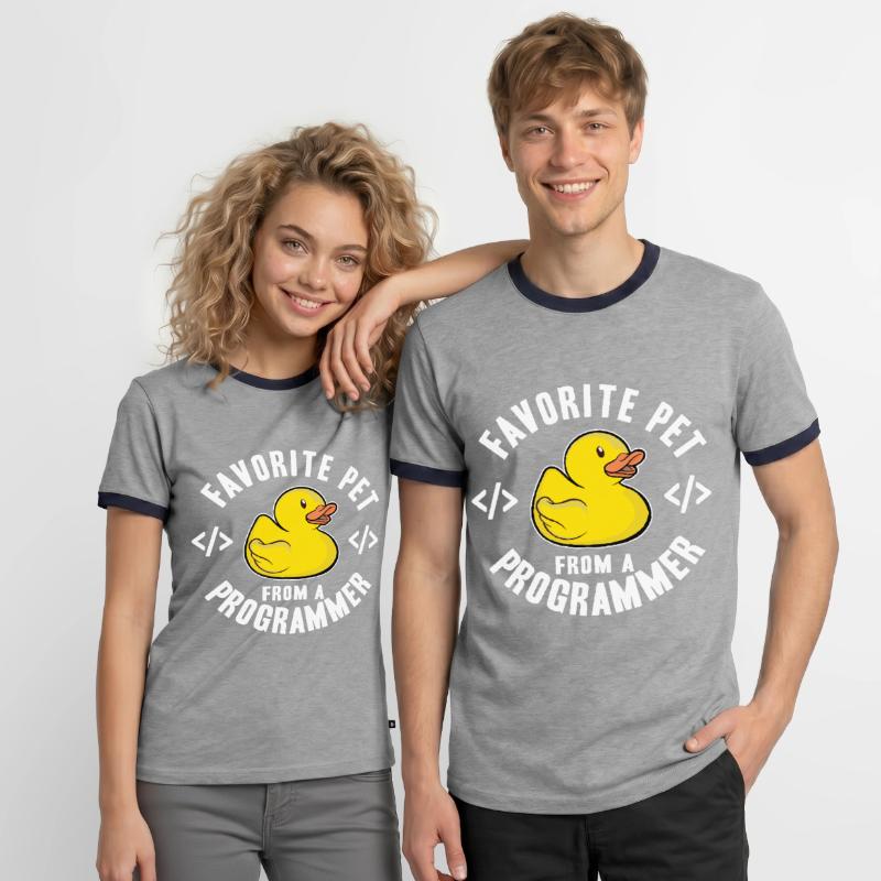 Programmierer Ente Programmieren Debugging Lustig Männer Kontrast-T-Shirt