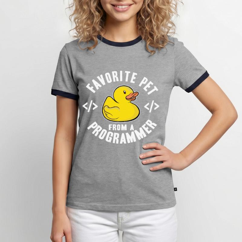 Programmierer Ente Programmieren Debugging Lustig Männer Kontrast-T-Shirt