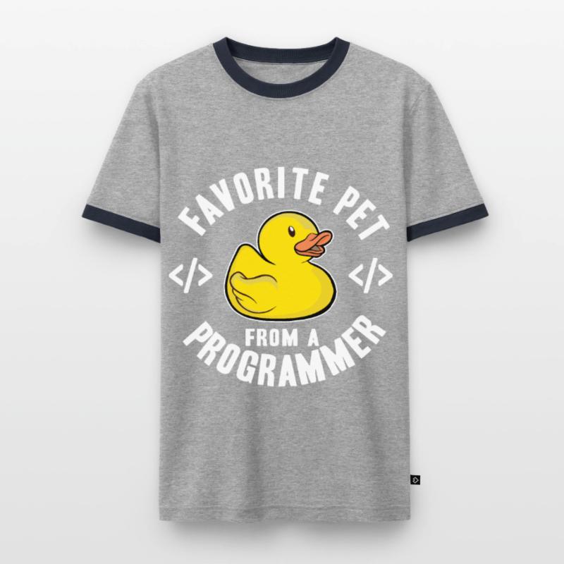 Programmierer Ente Programmieren Debugging Lustig Männer Kontrast-T-Shirt