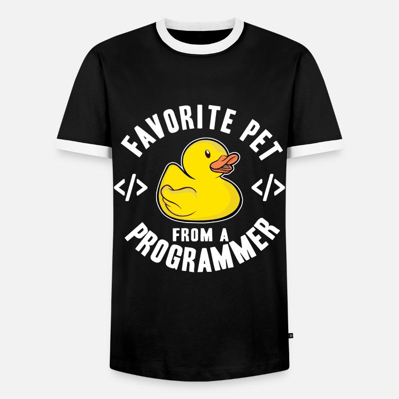 Programmierer Ente Programmieren Debugging Lustig - Männer Kontrast-T-Shirt - Schwarz/Weiß